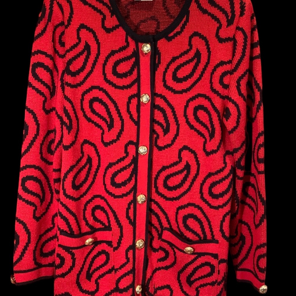 Vintage MITA Women’s Cardigan/Jacket Sz 12 Red/Navy